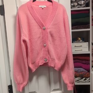 Like New HYFVE Pink Button-Front Cardigan